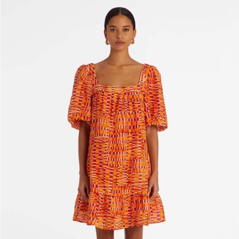 Marie Oliver - Kaylee Drop Waist Dress: Clementine Check